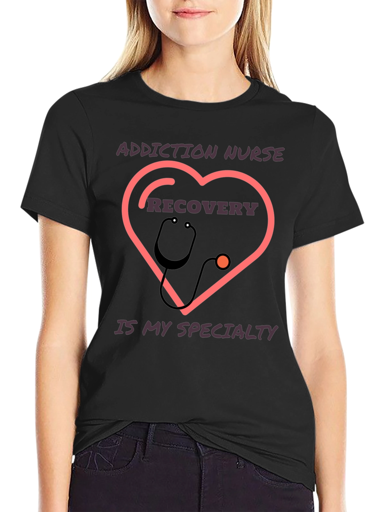 Addiction Nurse Recovery Heart T-Shirt