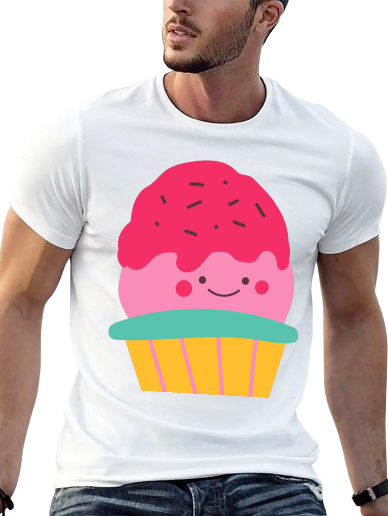 Cute Cupcake Graphic Tee - Black Casual Shirt