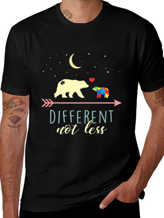 Different Not Less Autism Awareness Bear Graphic Tee