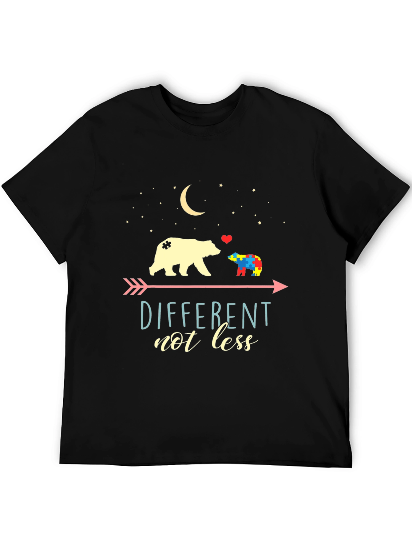 Different Not Less Autism Awareness Bear Graphic Tee