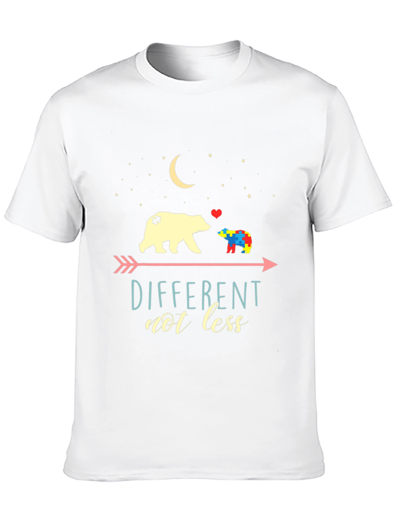 Different Not Less Autism Awareness Bear Graphic Tee
