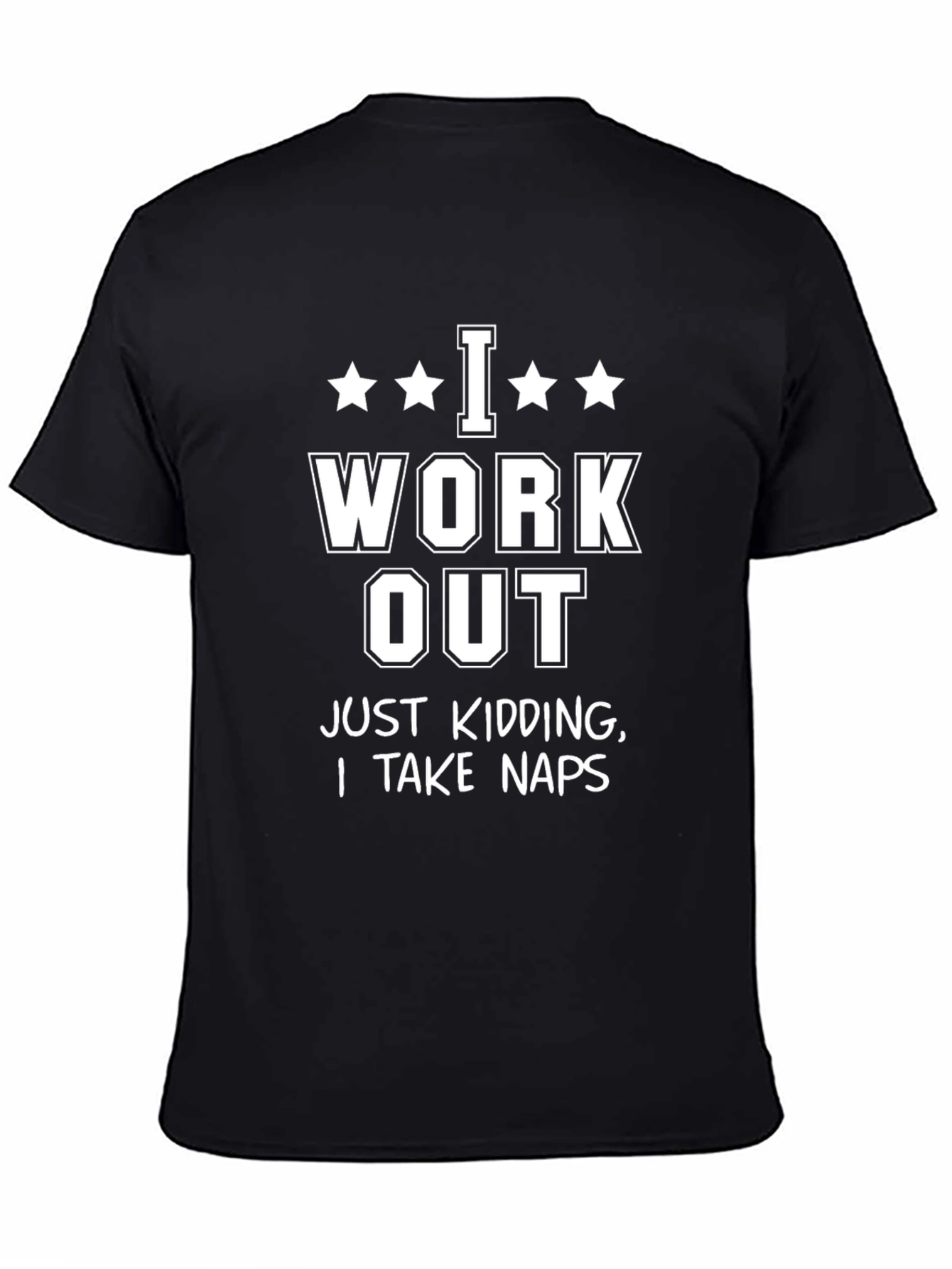 Funny Workout Naps Black T-Shirt