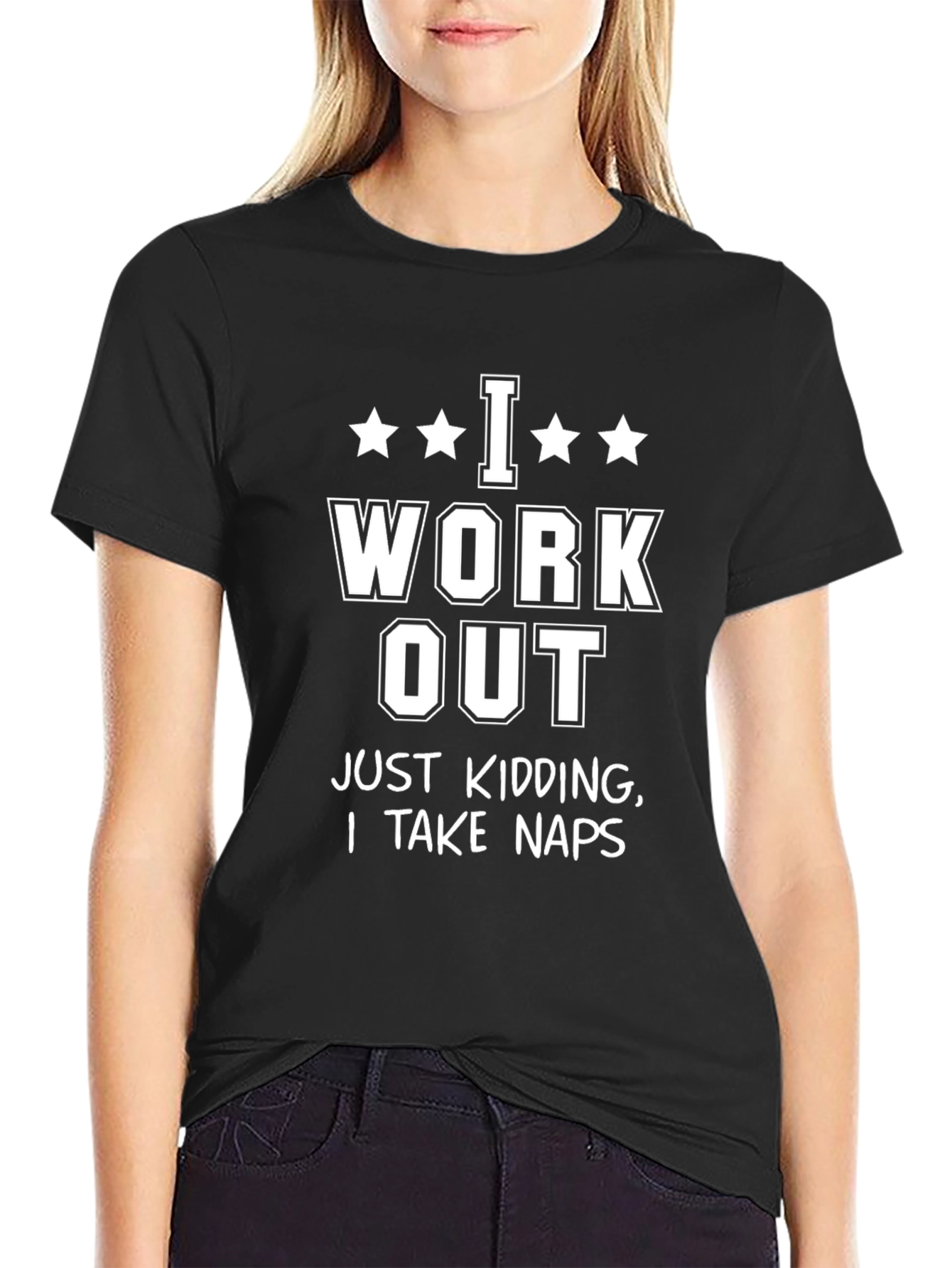 Funny Workout Naps Black T-Shirt