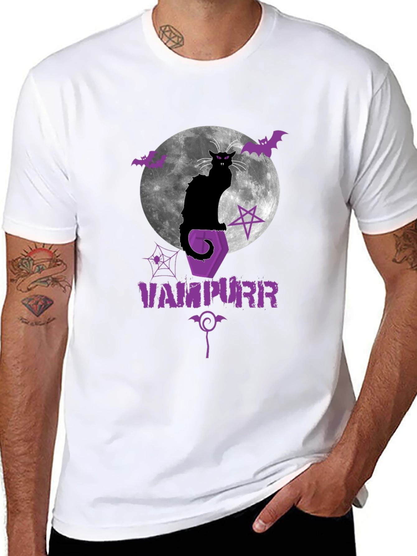 Vampurr Halloween Cat Graphic Tee