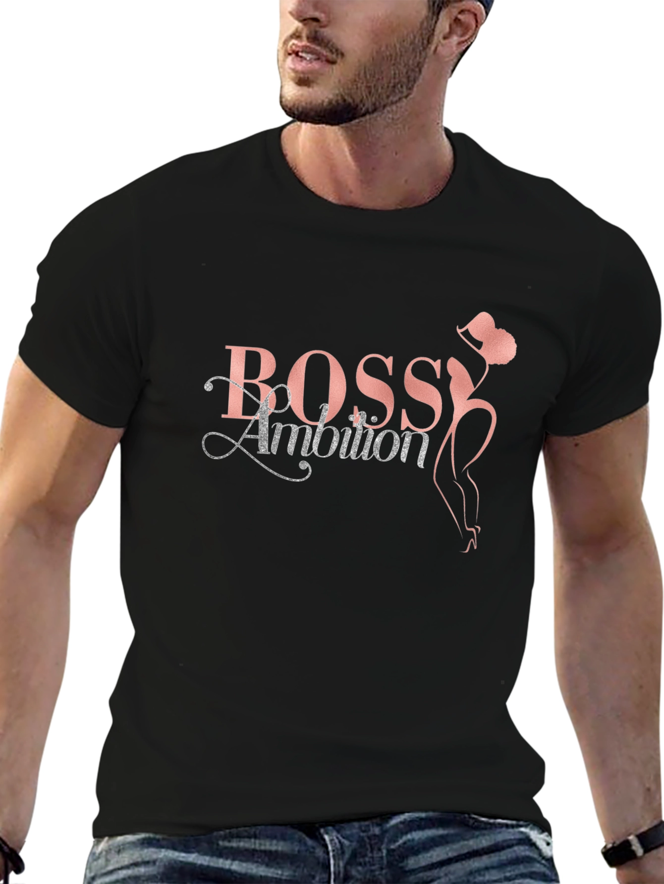 Bossy Ambition Graphic Tee - Stylish Black T-Shirt