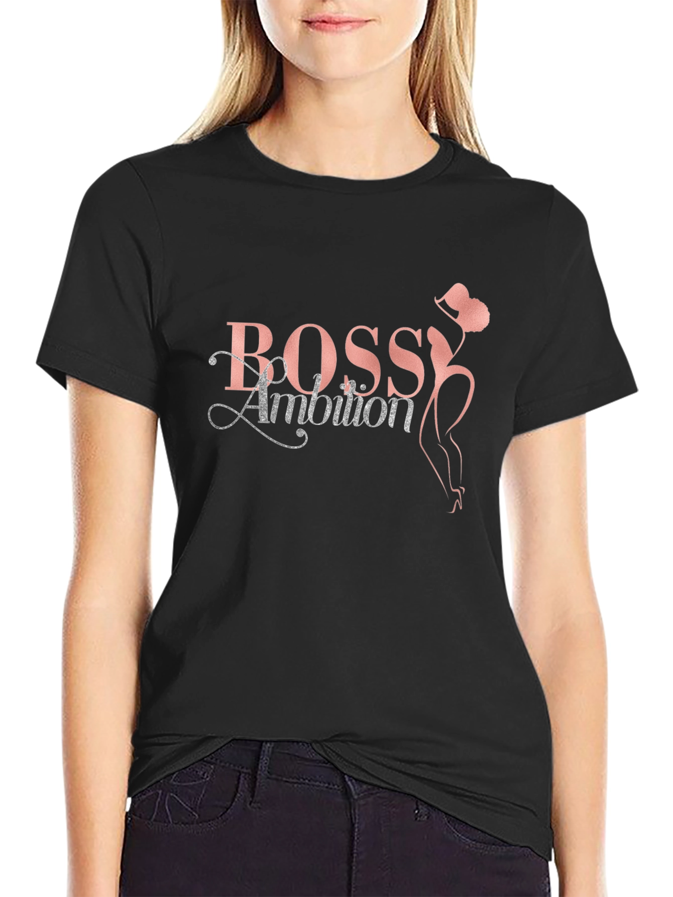 Bossy Ambition Graphic Tee - Stylish Black T-Shirt