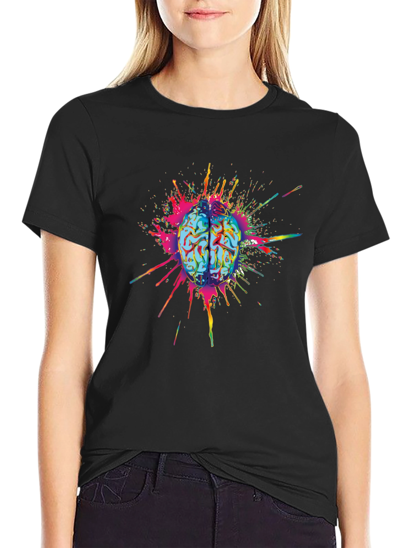 Brain Explosion Graphic Tee - Mens Black T-Shirt