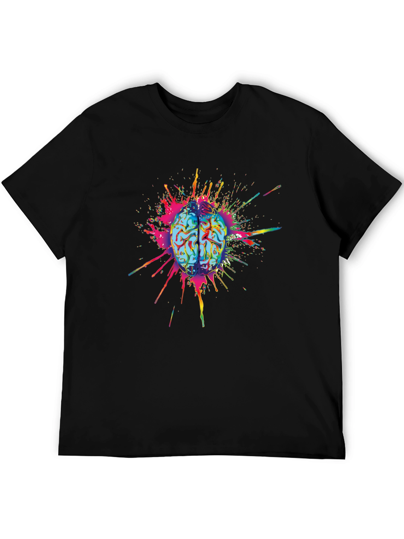 Brain Explosion Graphic Tee - Mens Black T-Shirt