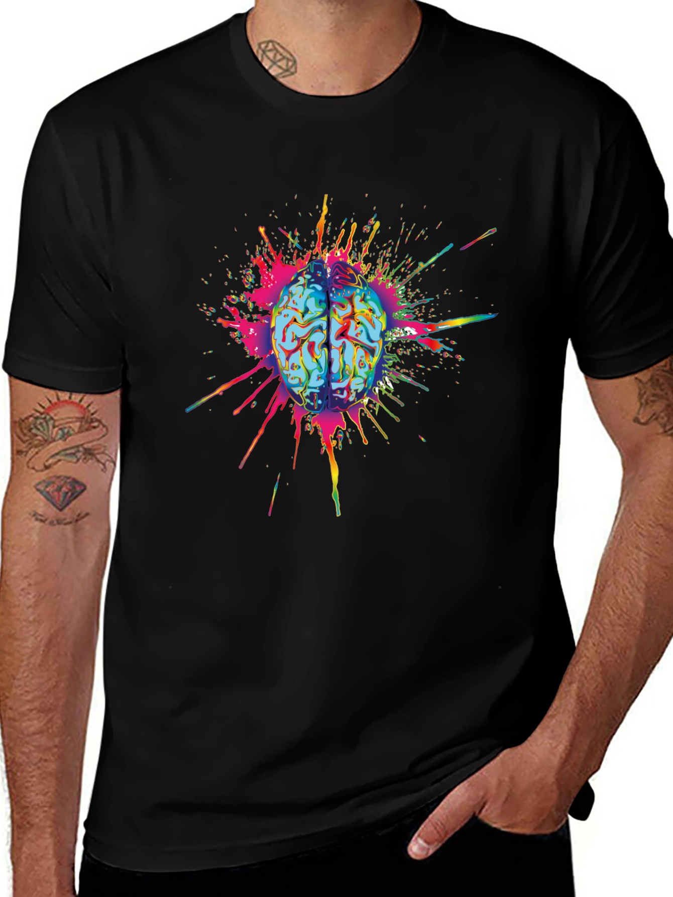Brain Explosion Graphic Tee - Mens Black T-Shirt