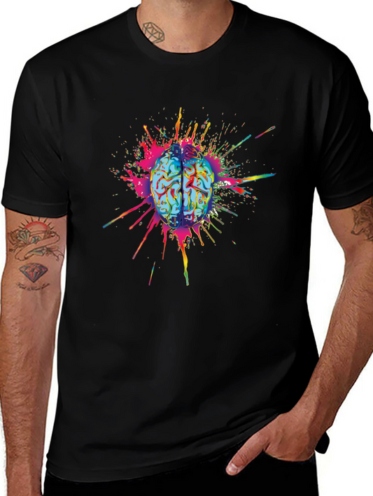 Brain Explosion Graphic Tee - Mens Black T-Shirt