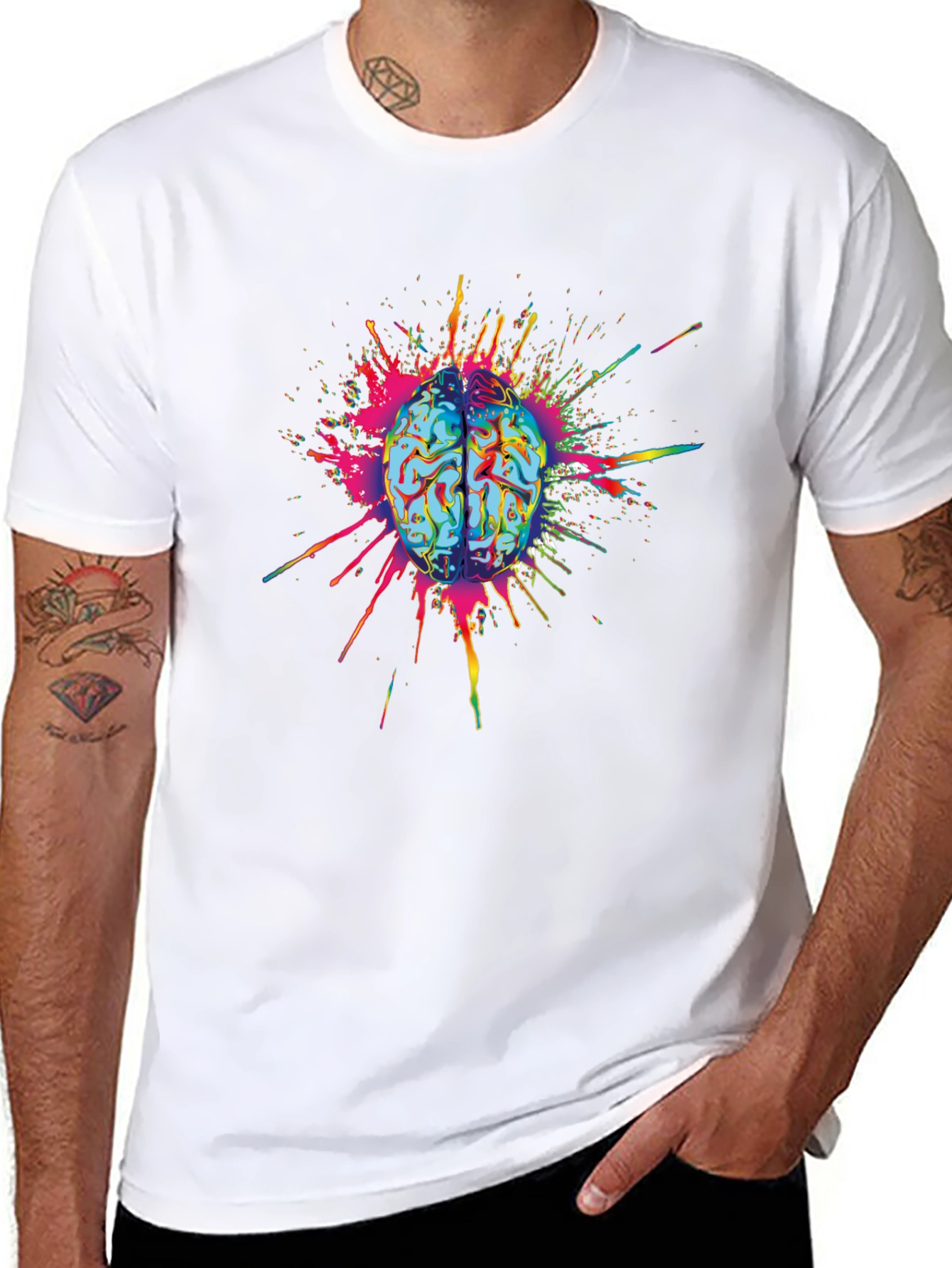 Brain Explosion Graphic Tee - Mens Black T-Shirt
