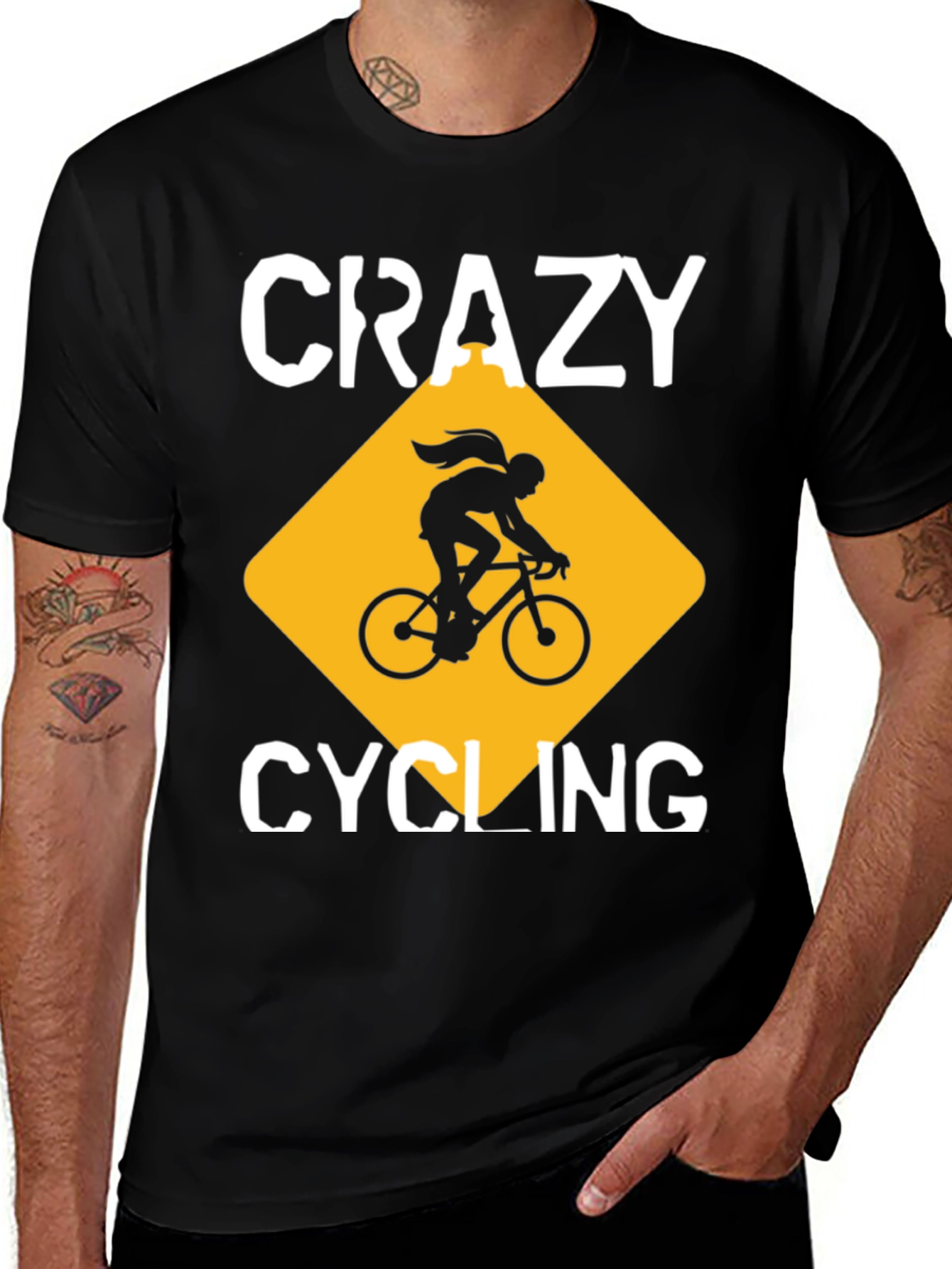 Crazy Cycling Graphic T-Shirt