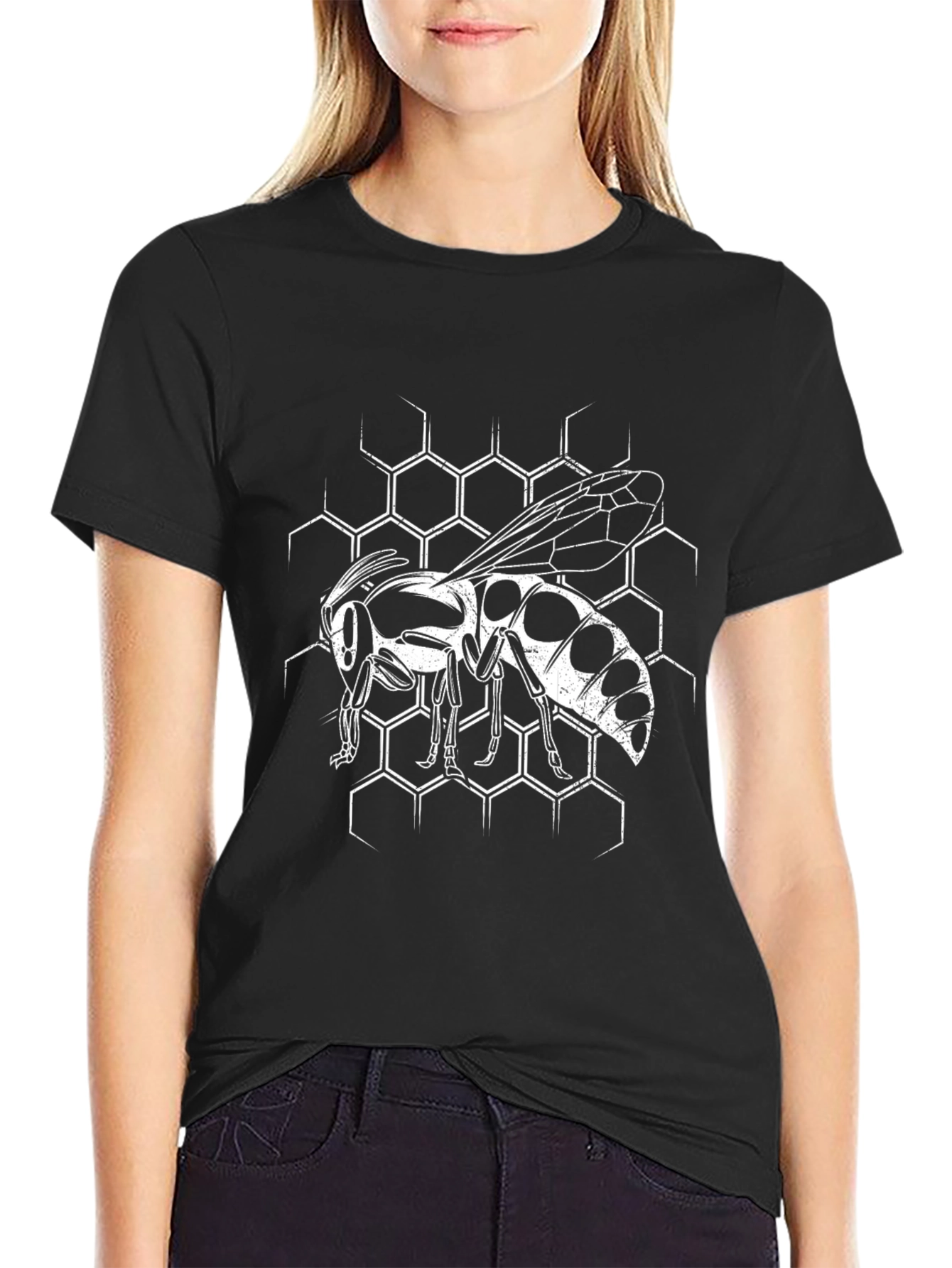 Bee Hexagon Graphic T-Shirt