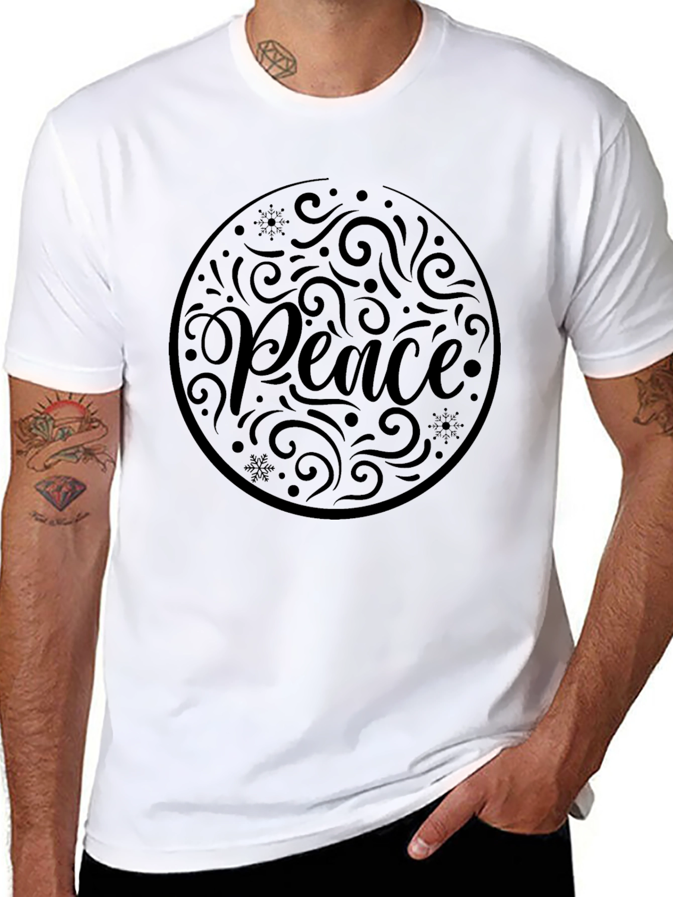Peace Graphic Black T-Shirt