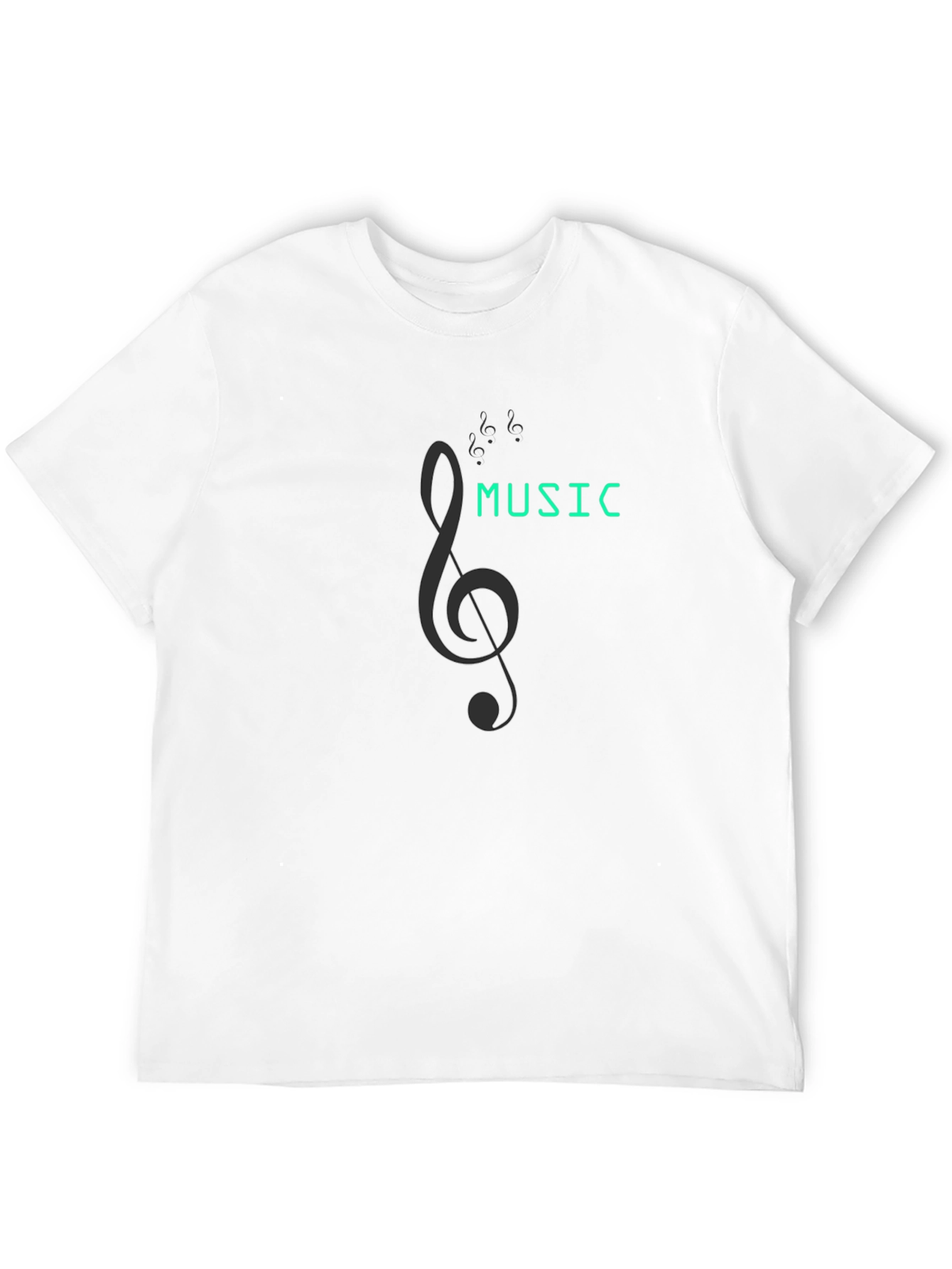 Music Note Graphic Tee - Black Cotton T-Shirt