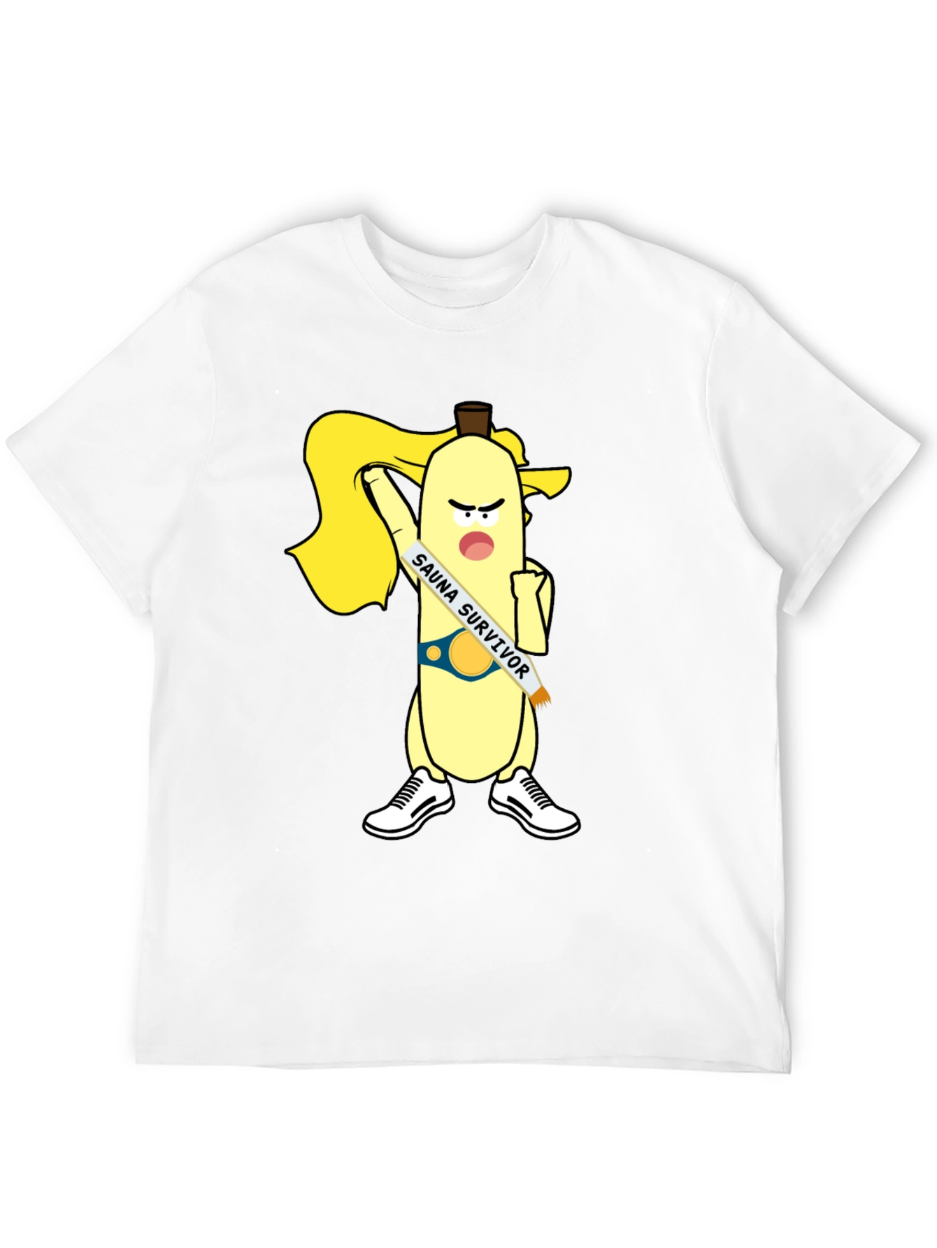 Sauna Survivor Banana Cartoon Tee