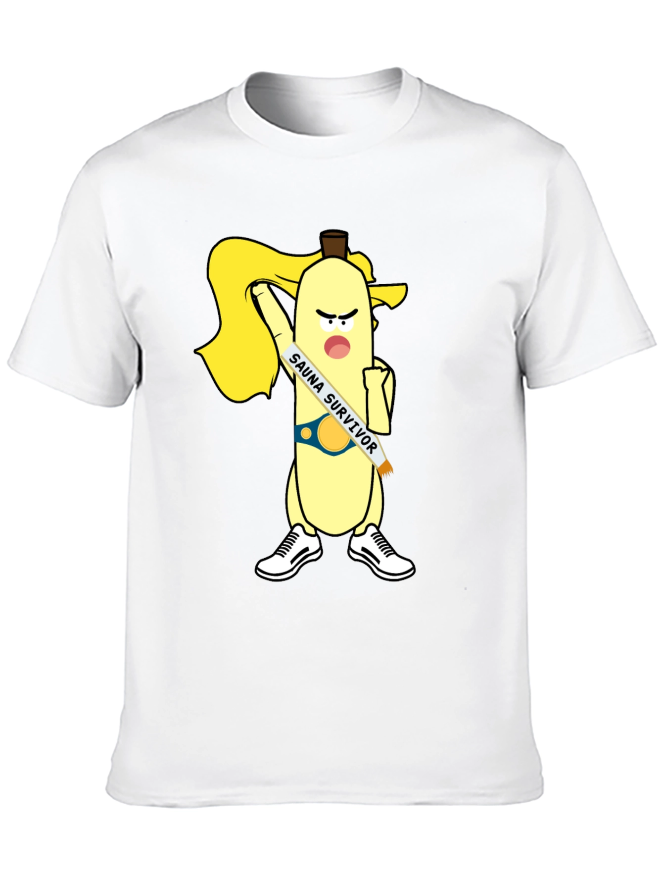 Sauna Survivor Banana Cartoon Tee