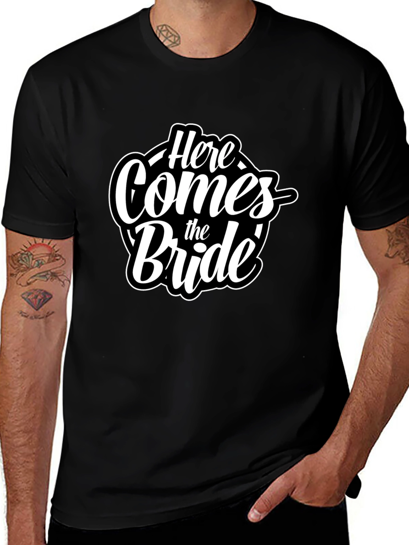 Here Comes the Bride Graphic Tee - Black