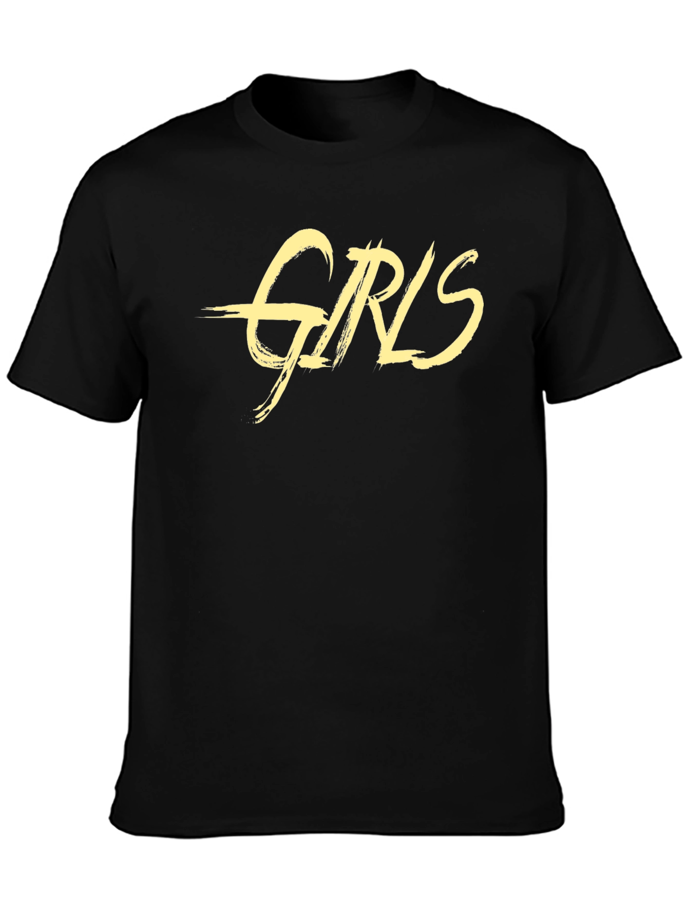 Girls Graphic Tee - Stylish Black Cotton T-Shirt