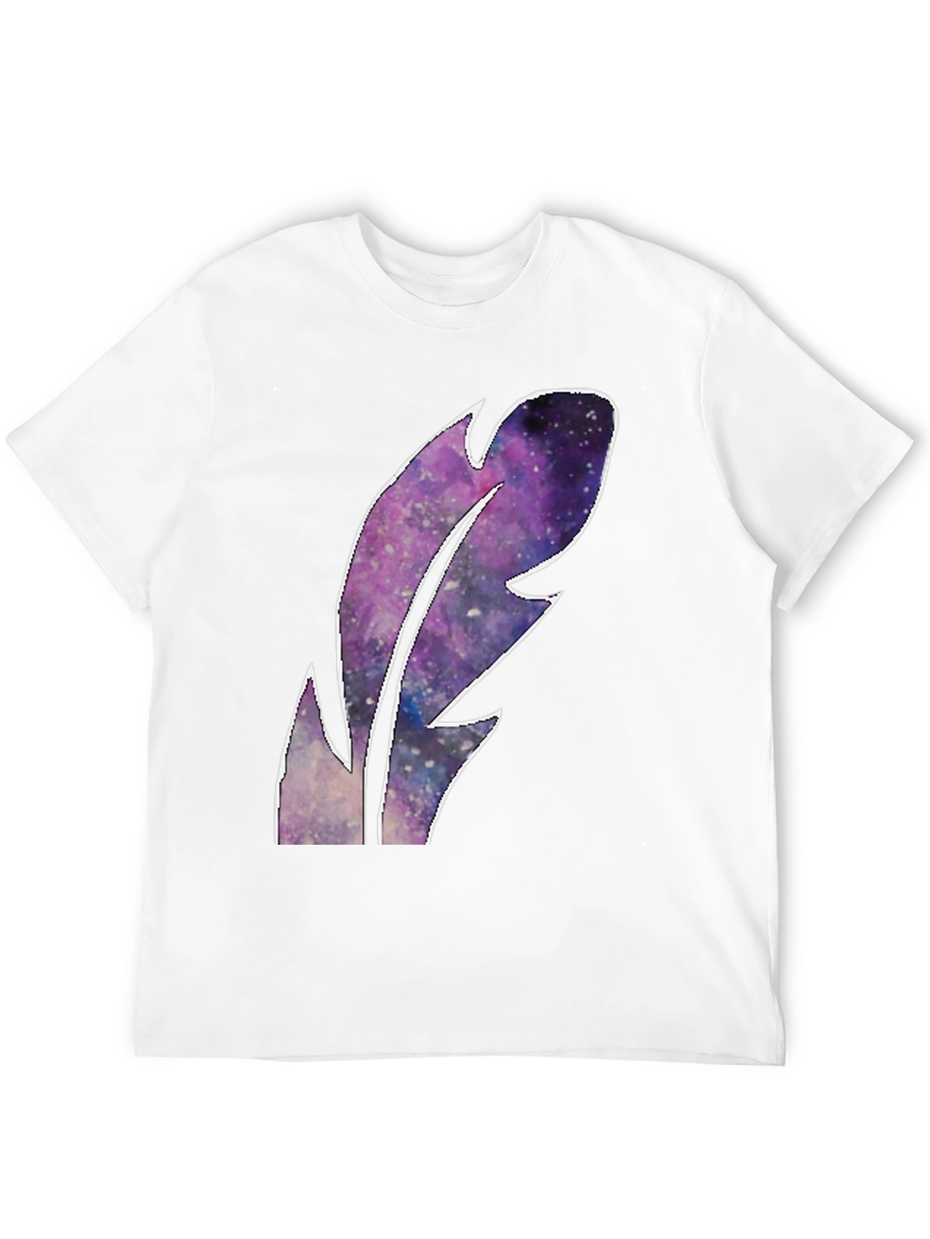 Galaxy Feather Graphic T-Shirt - Black