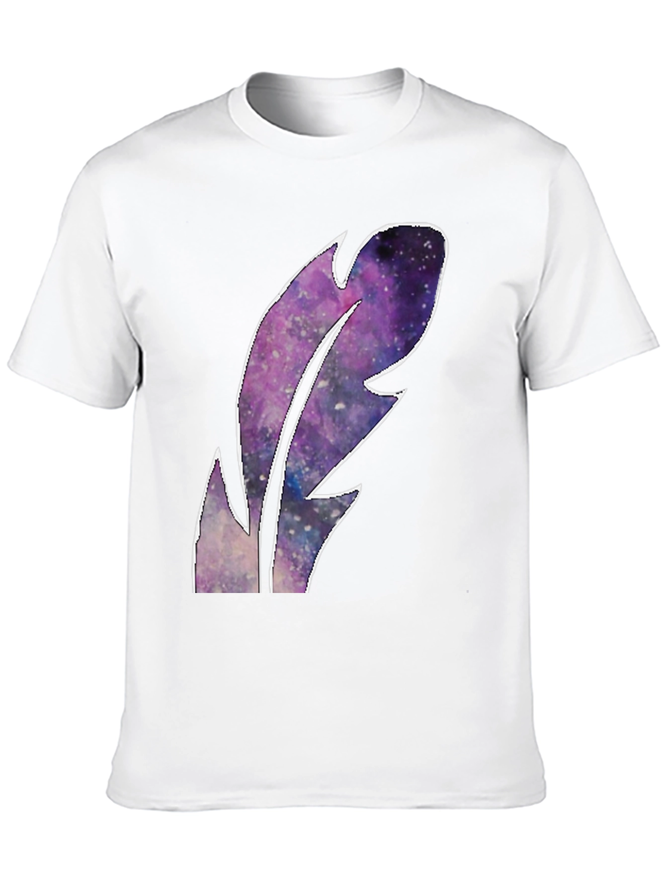 Galaxy Feather Graphic T-Shirt - Black