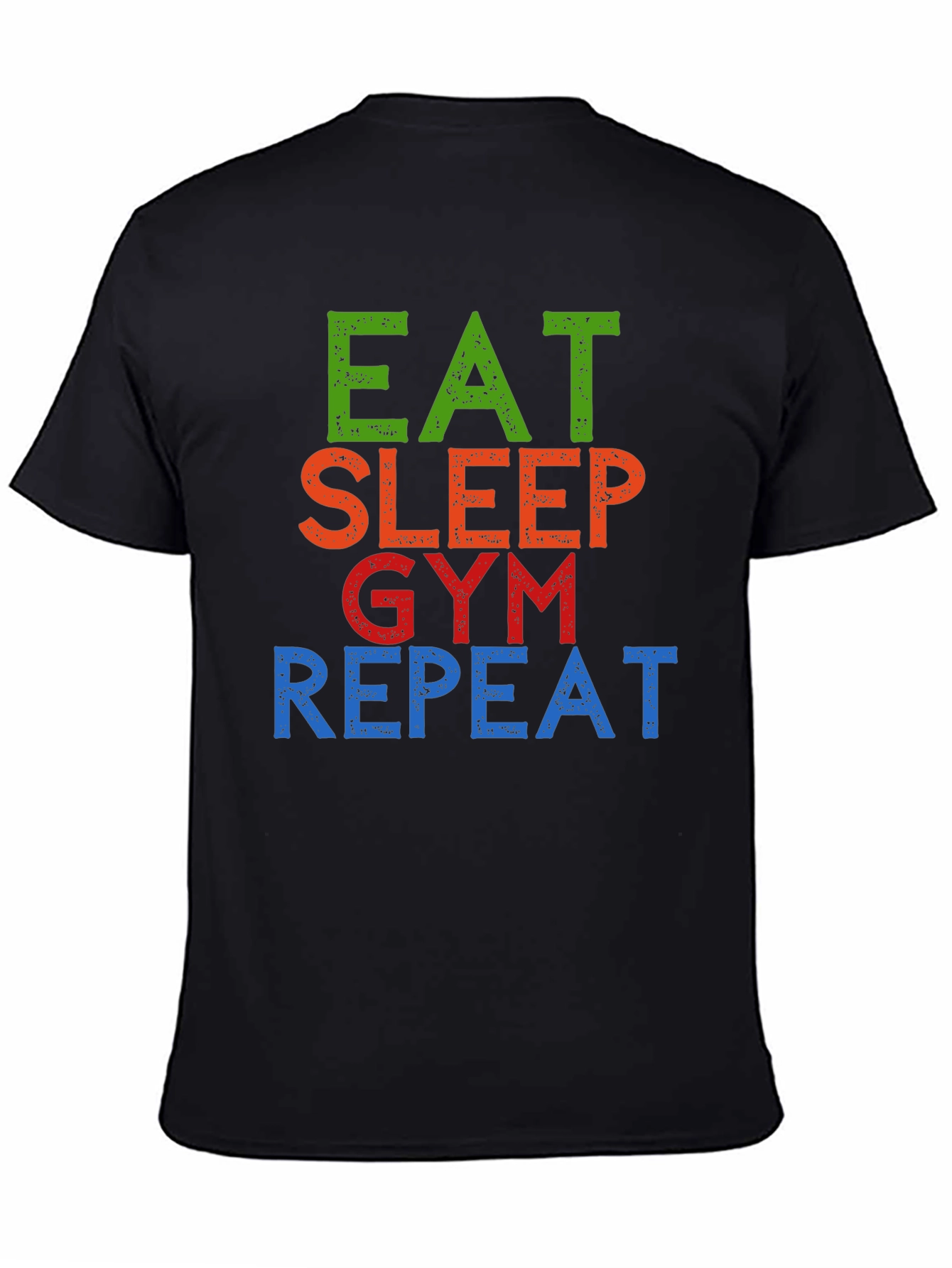 Eat Sleep Gym Repeat Graphic Tee - Black