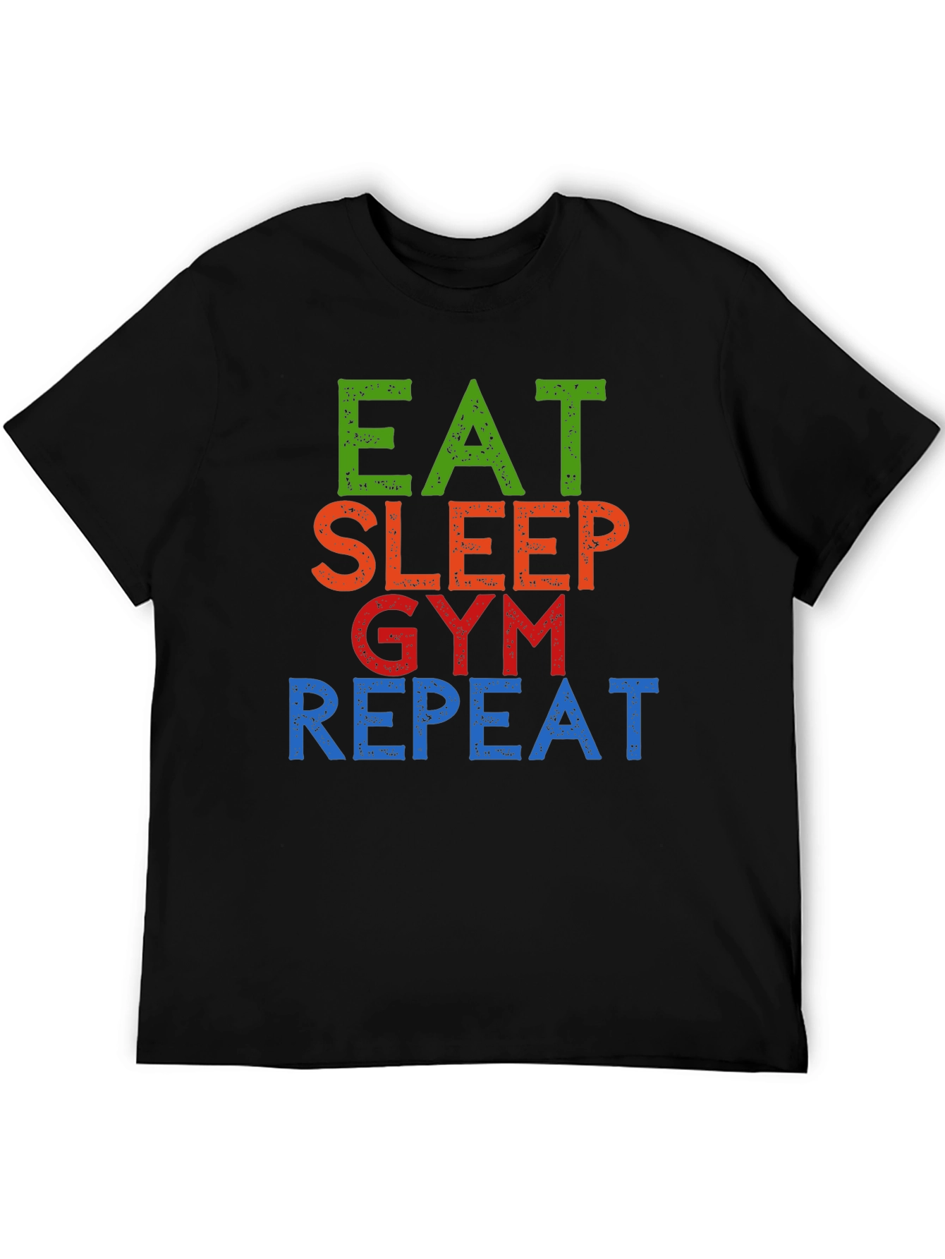 Eat Sleep Gym Repeat Graphic Tee - Black