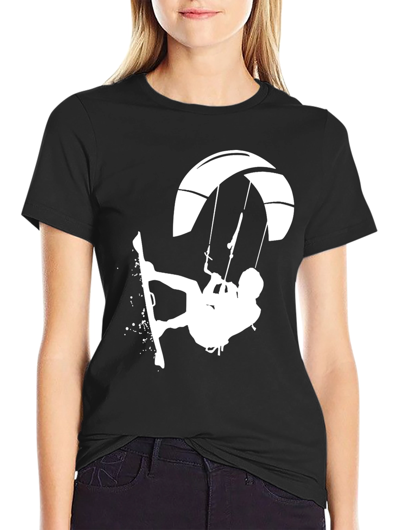 Kite Surfing Graphic Tee - Black