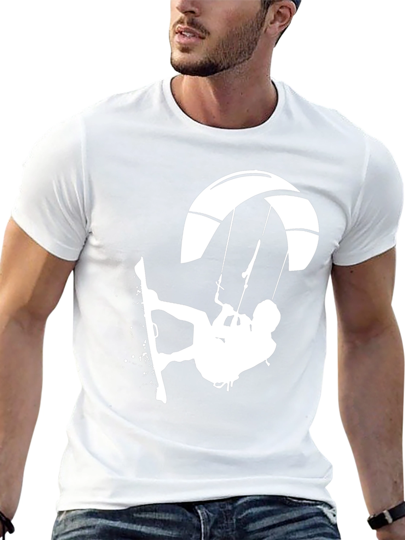 Kite Surfing Graphic Tee - Black