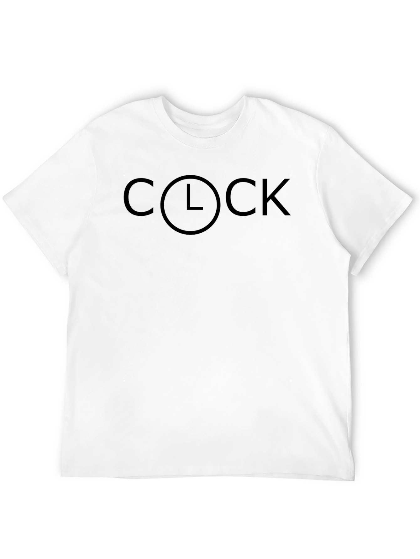 Funny Clock Graphic Print Black T-Shirt