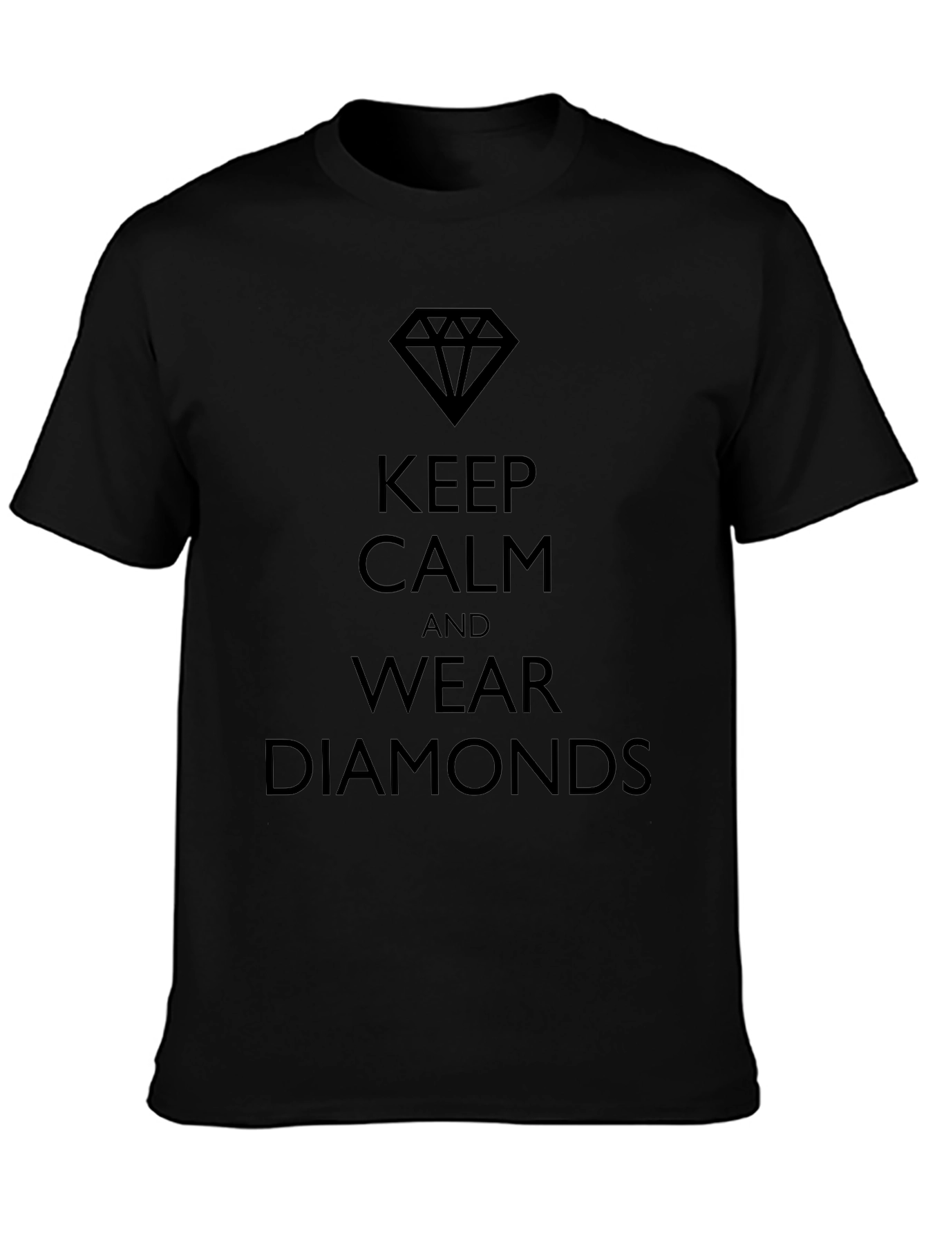 Keep Calm & Wear Diamonds Black Graphic Tee