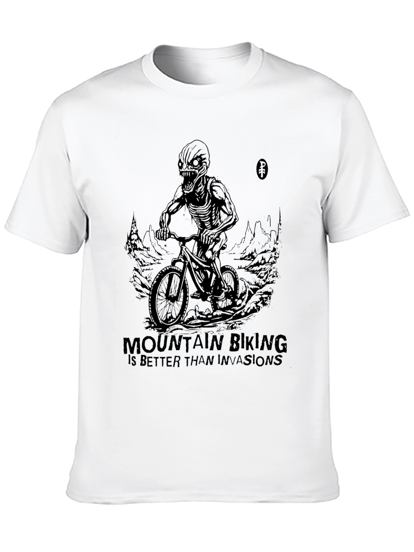 Mountain Biking Alien T-Shirt
