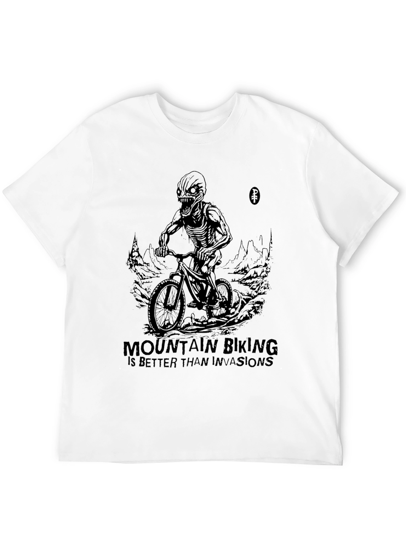Mountain Biking Alien T-Shirt