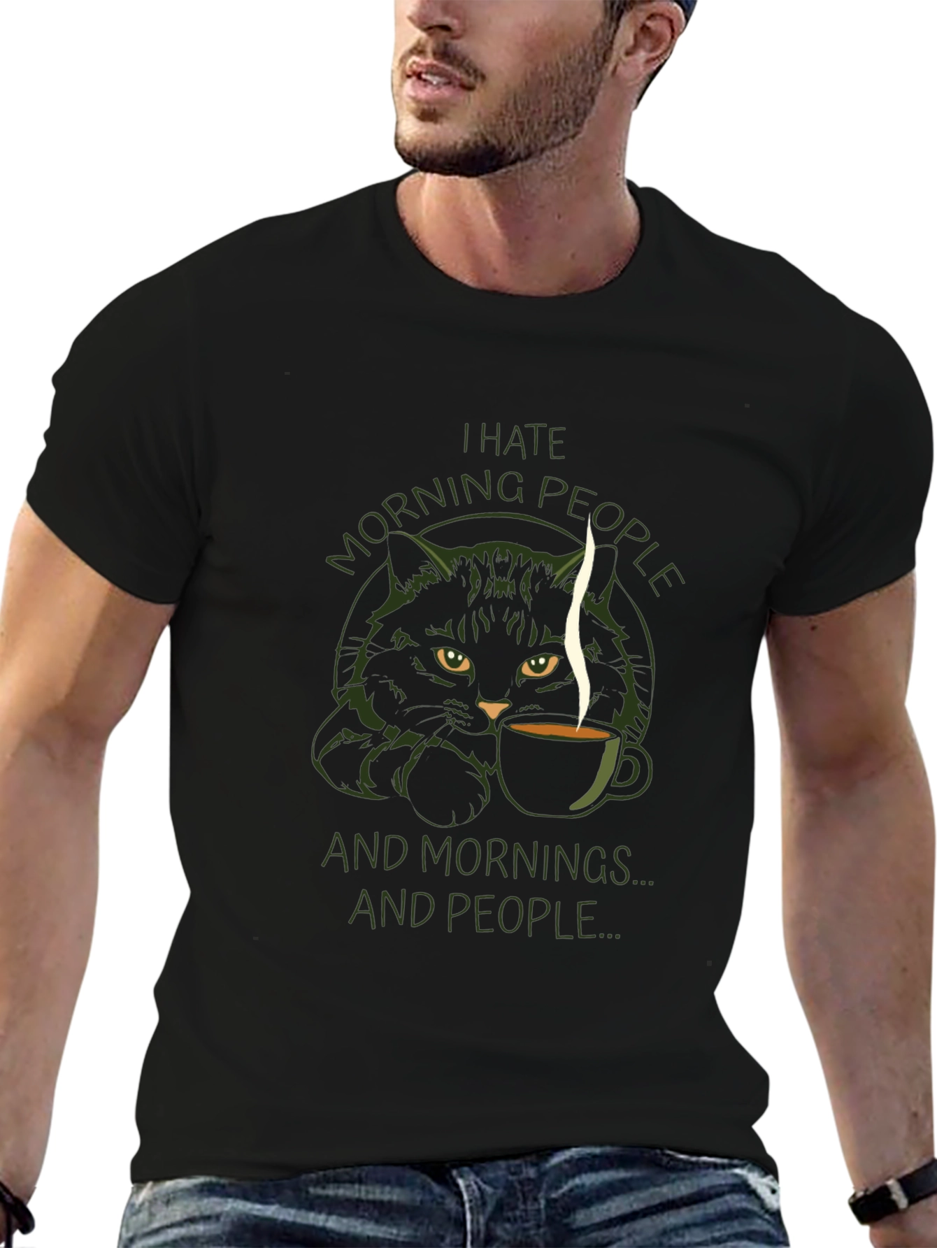 I Hate Morning People Cat T-Shirt