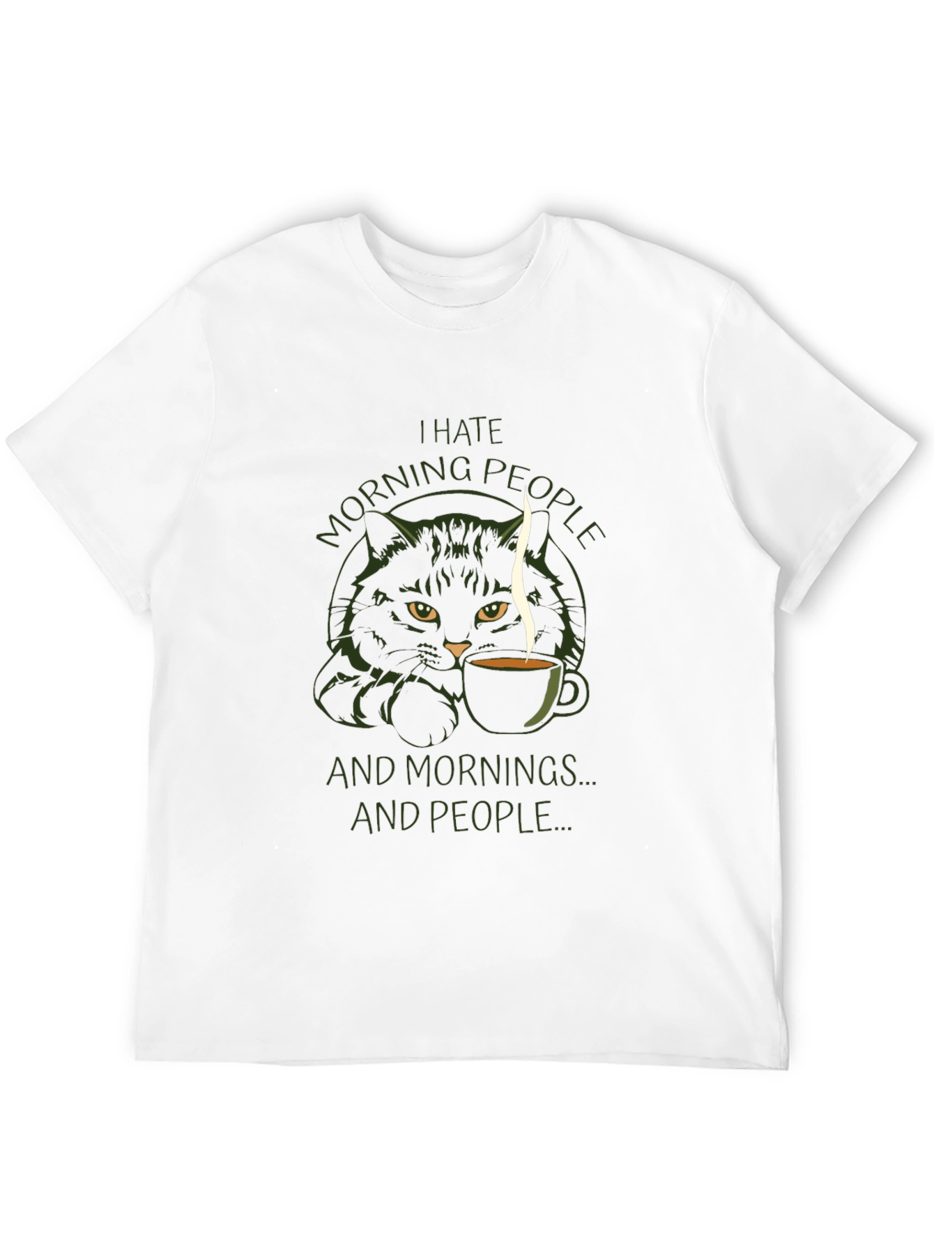 I Hate Morning People Cat T-Shirt