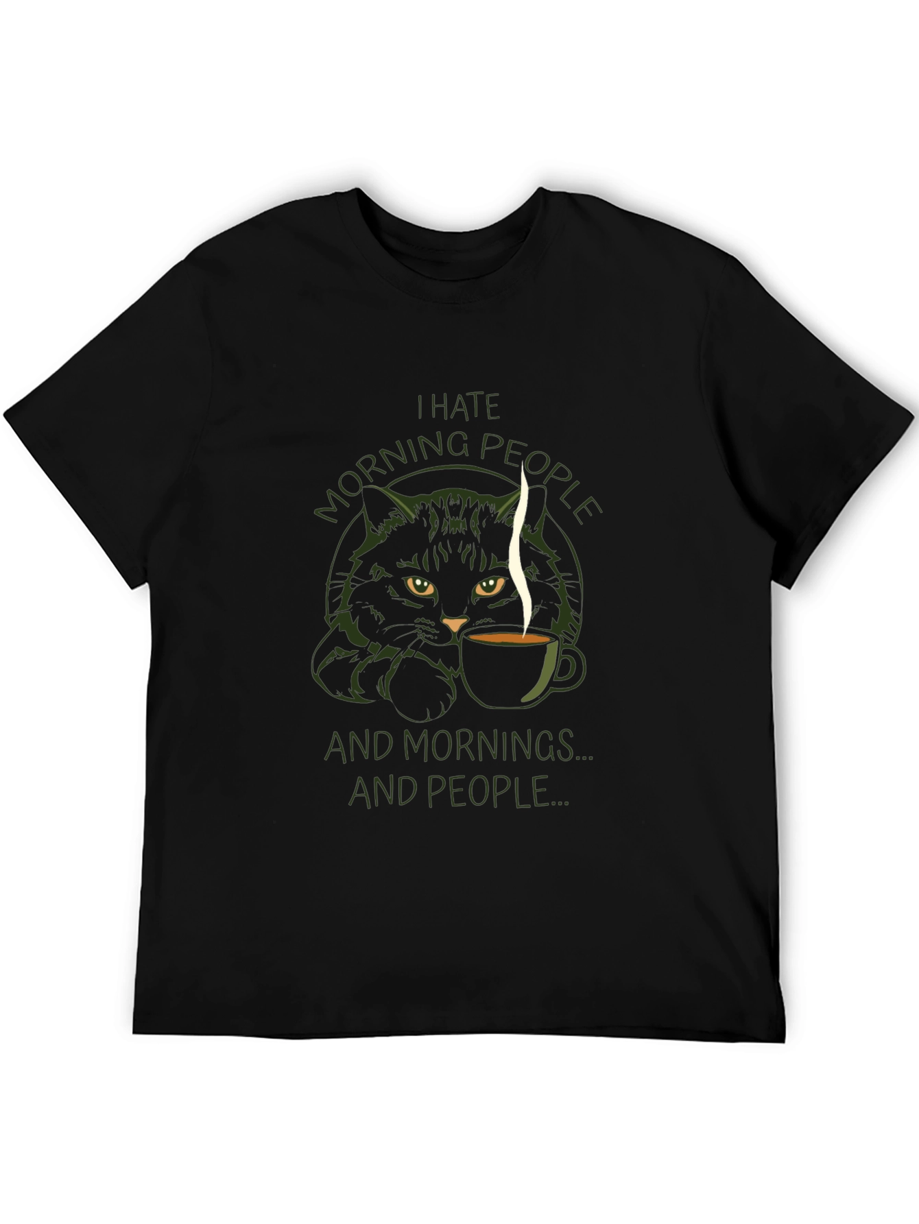I Hate Morning People Cat T-Shirt