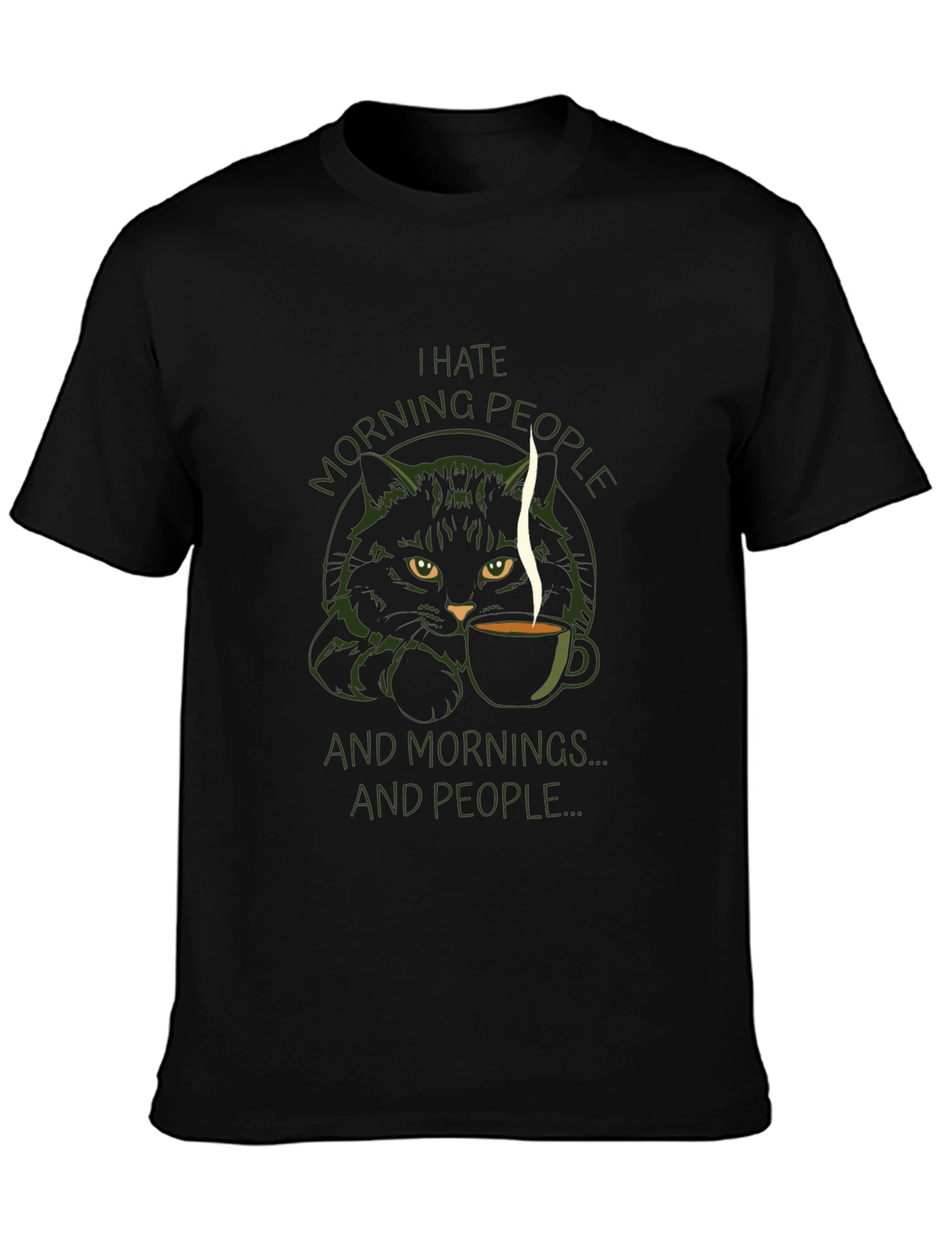 I Hate Morning People Cat T-Shirt