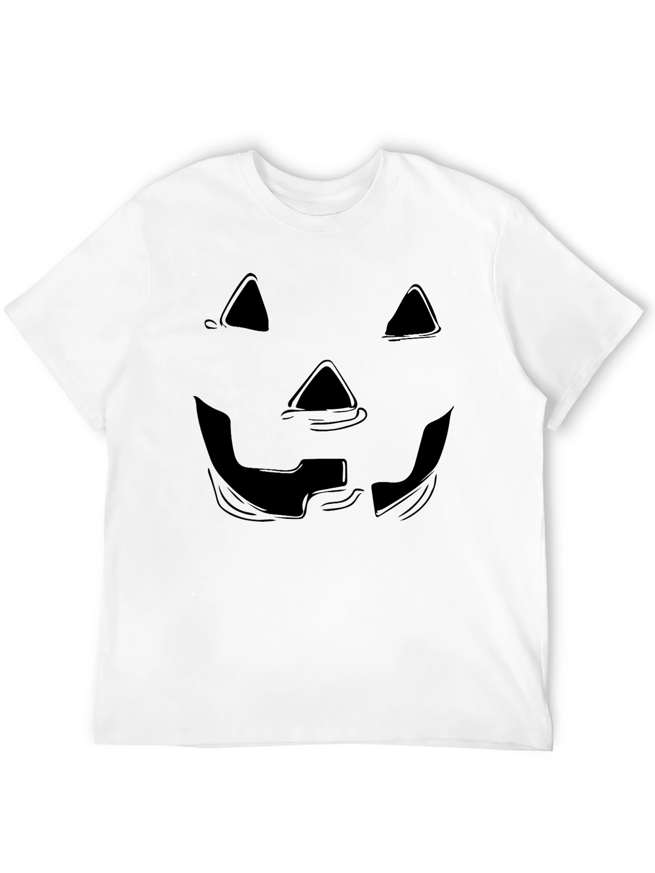 Halloween Pumpkin Face Graphic Tee - Mens Black T-Shirt