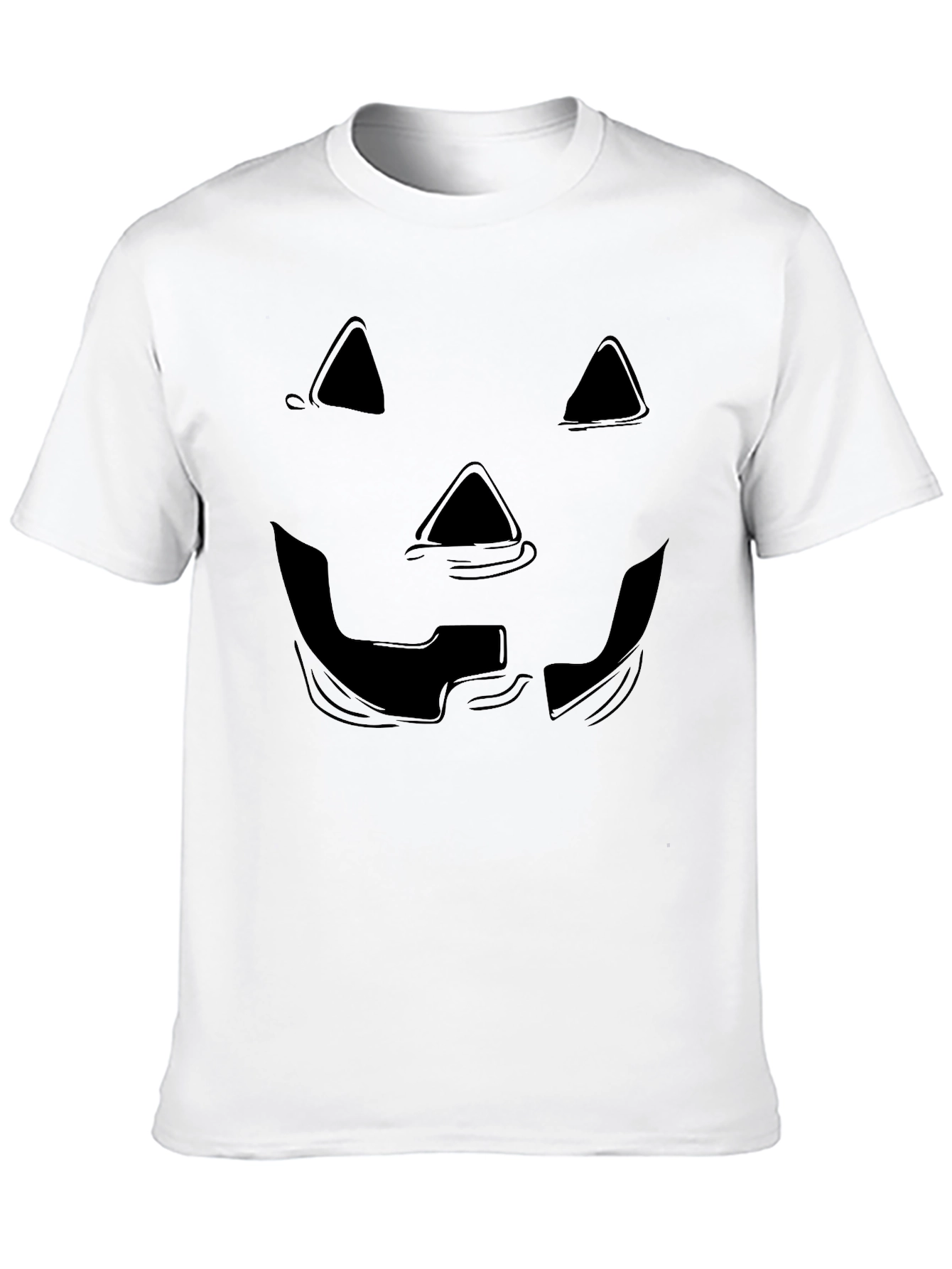 Halloween Pumpkin Face Graphic Tee - Mens Black T-Shirt