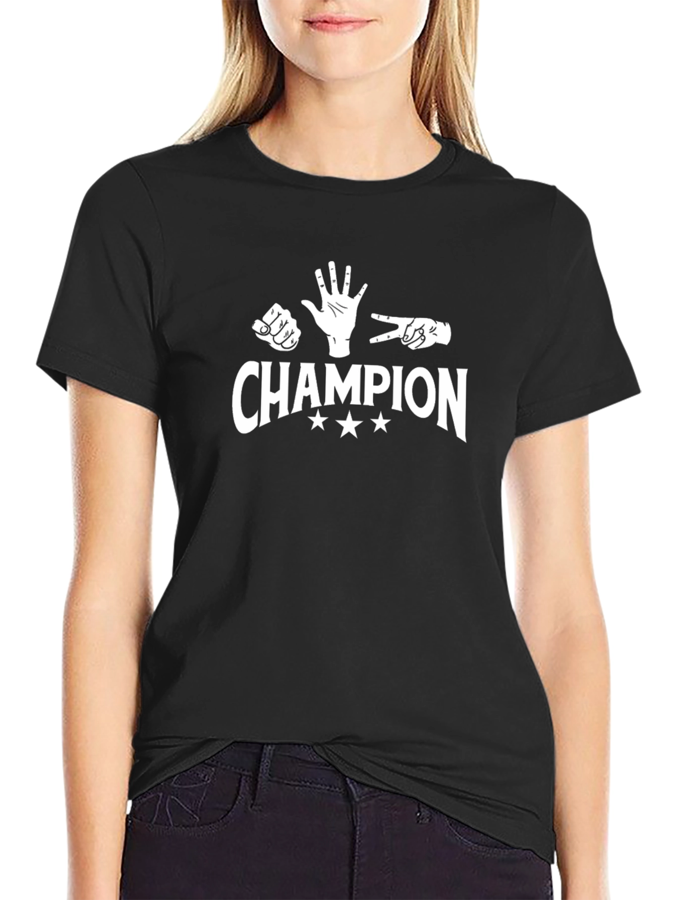 Champion Rock Paper Scissors Black T-Shirt