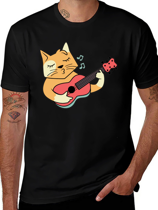 Cool Cat Guitarist Black T-Shirt