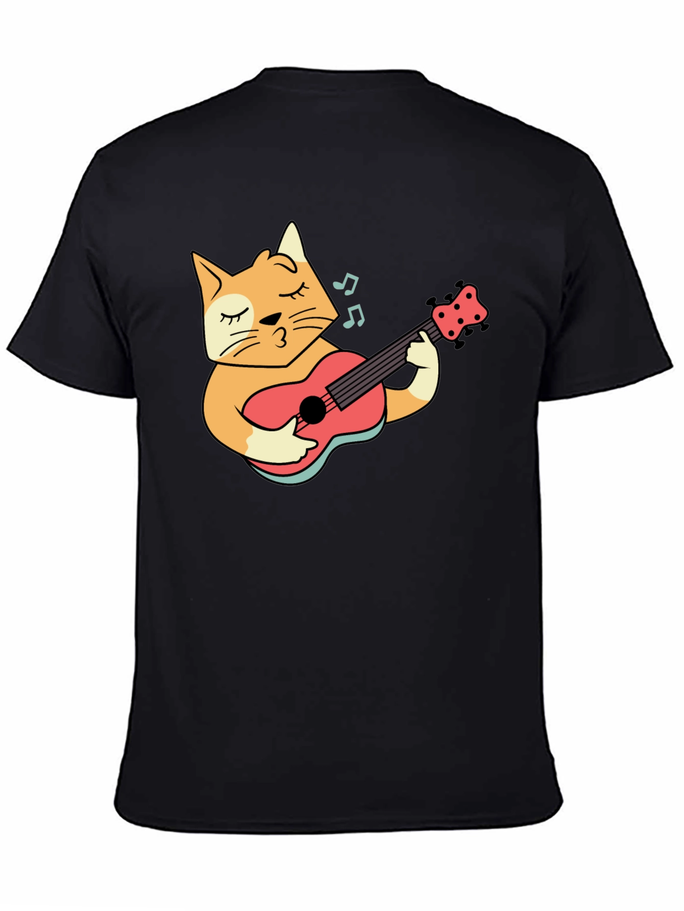 Cool Cat Guitarist Black T-Shirt