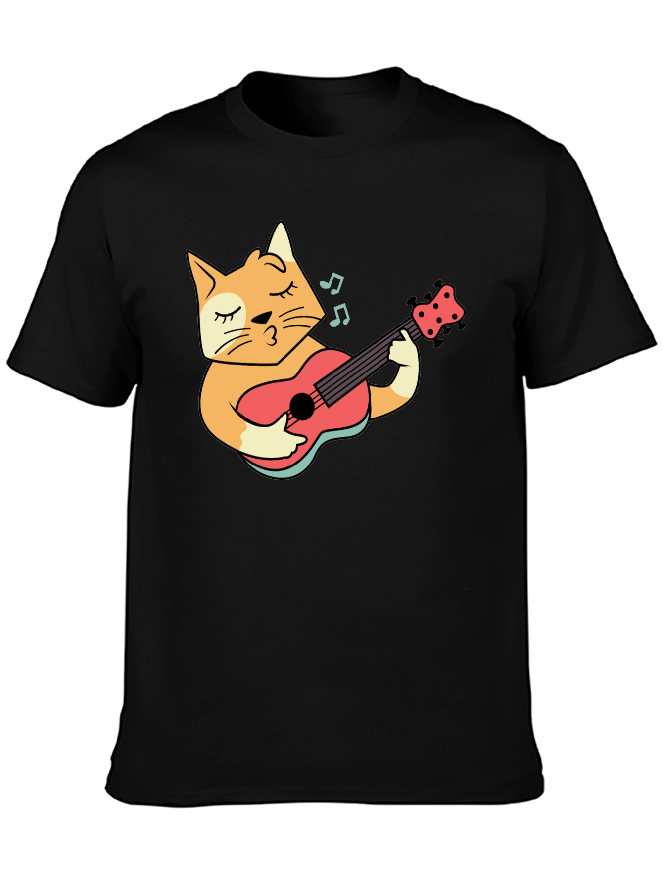 Cool Cat Guitarist Black T-Shirt