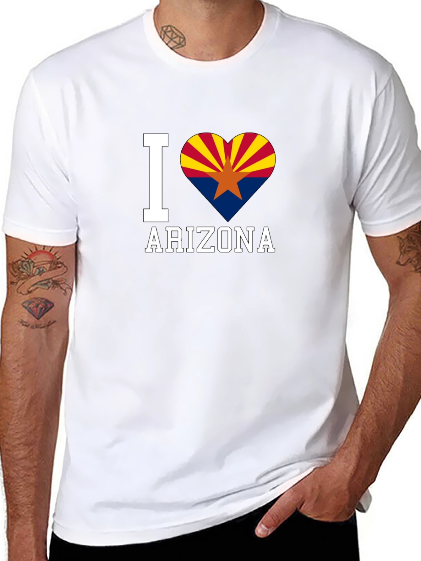 I Love Arizona T-Shirt - Black Cotton Tee