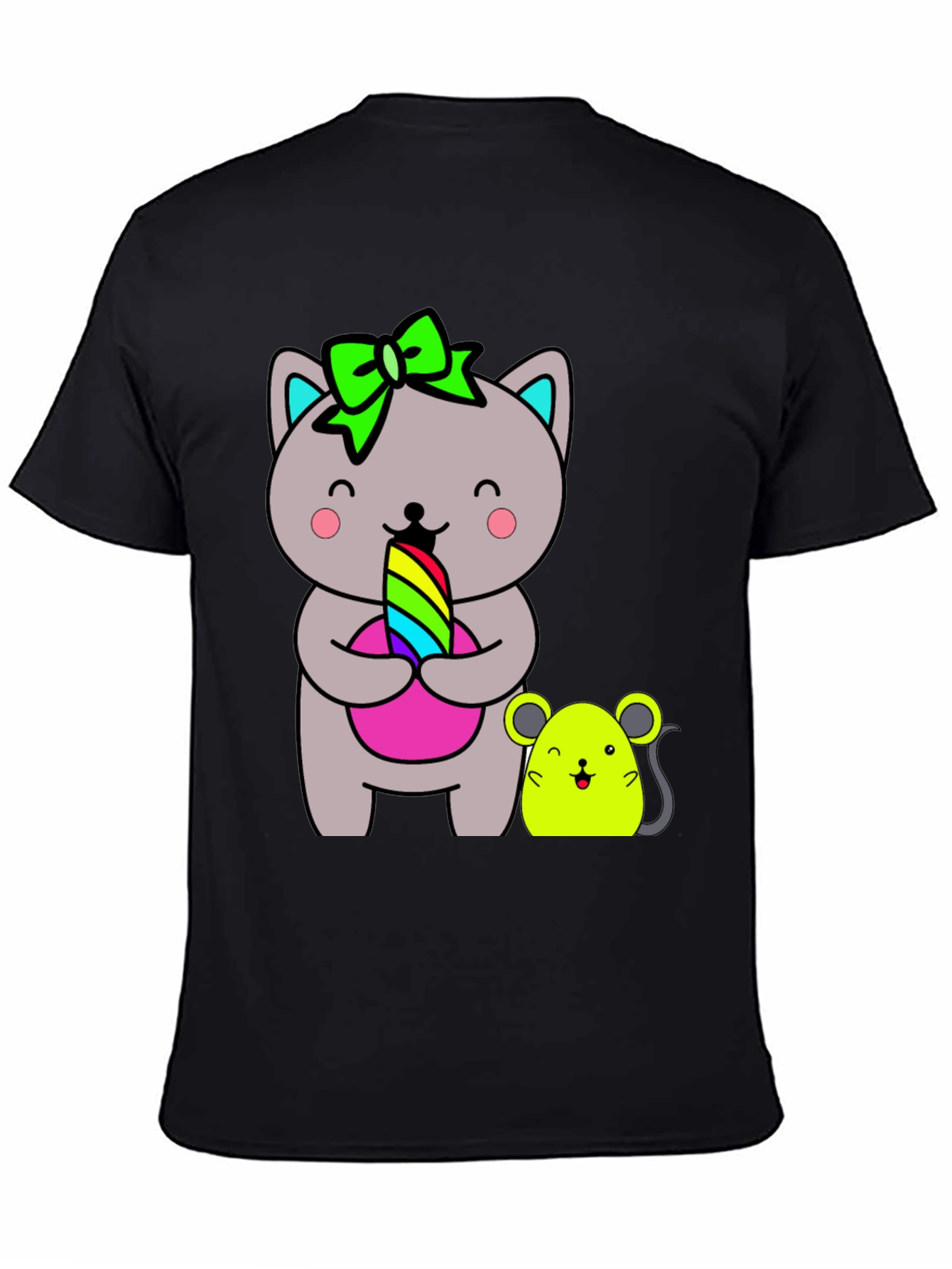 Cute Cat & Mouse Graphic Tee