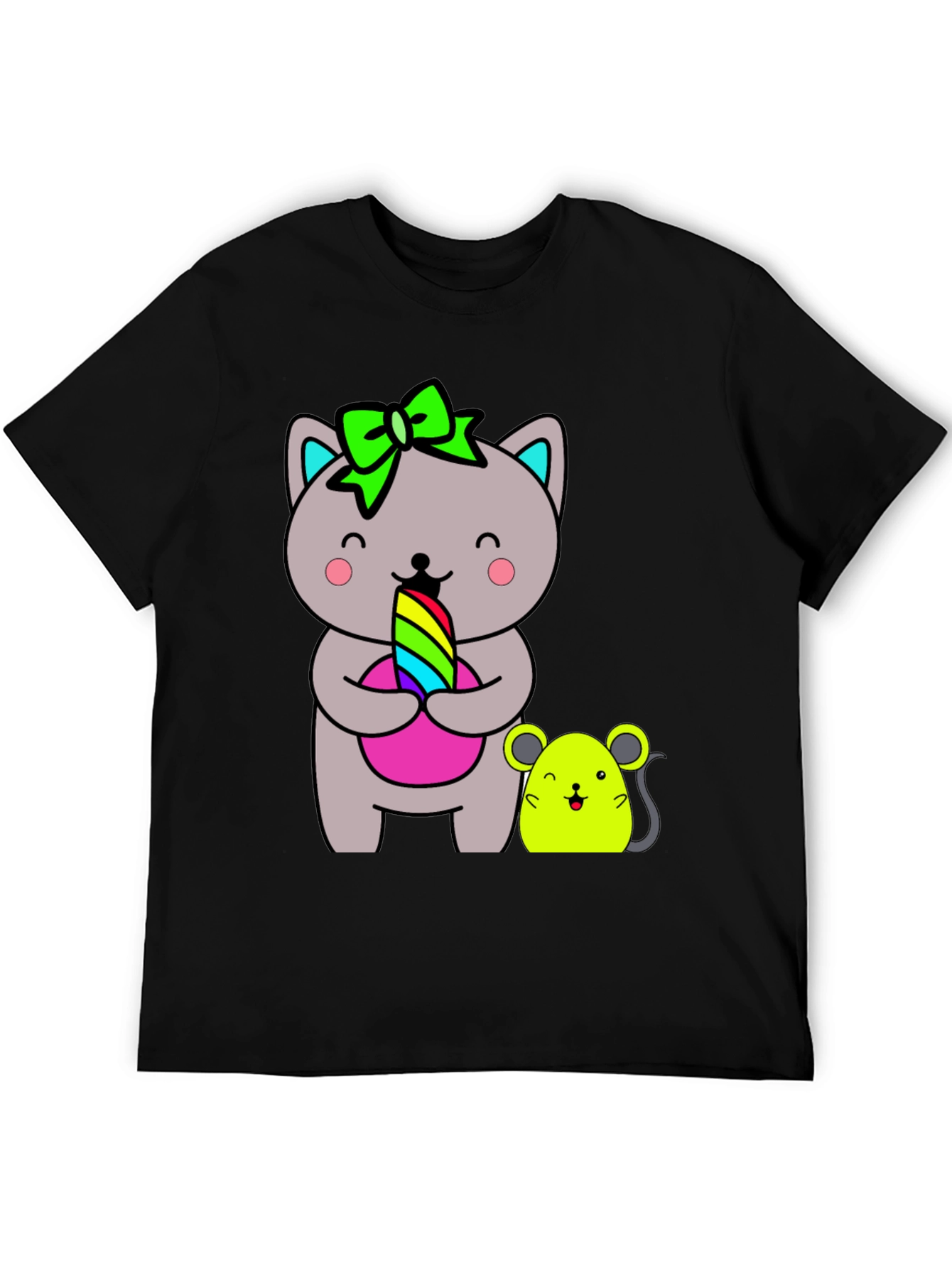 Cute Cat & Mouse Graphic Tee