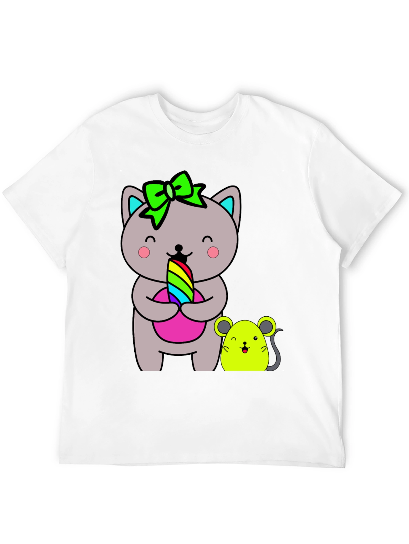 Cute Cat & Mouse Graphic Tee