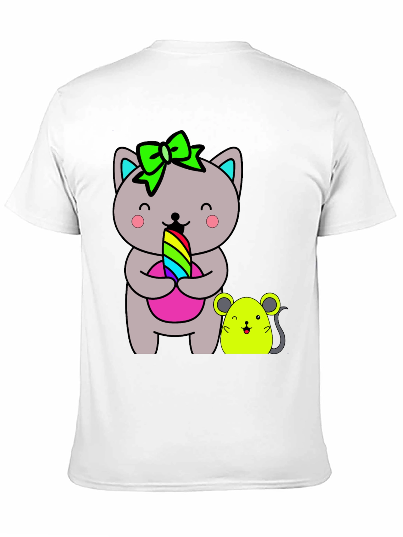 Cute Cat & Mouse Graphic Tee