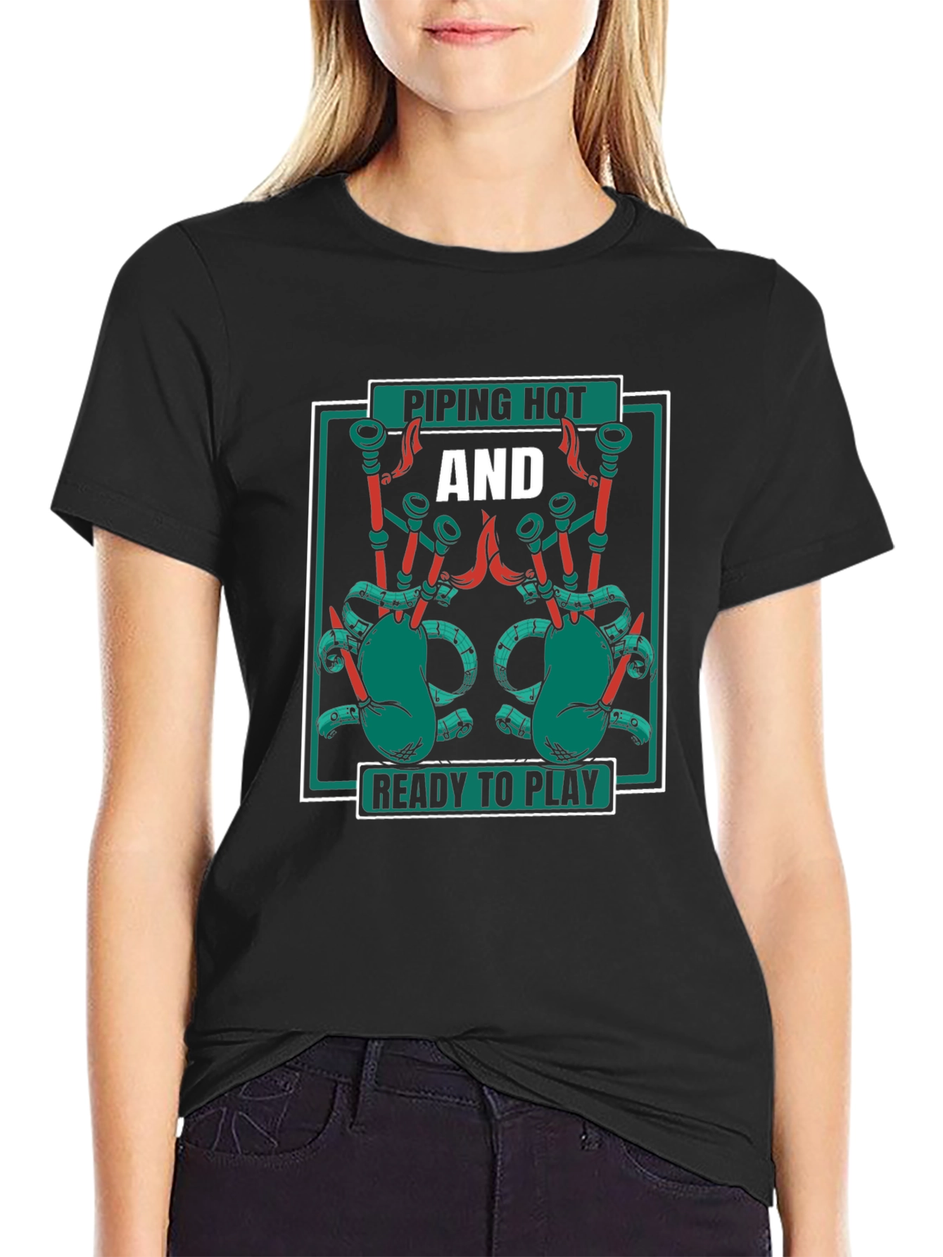 Piping Hot Bagpipe Graphic T-Shirt