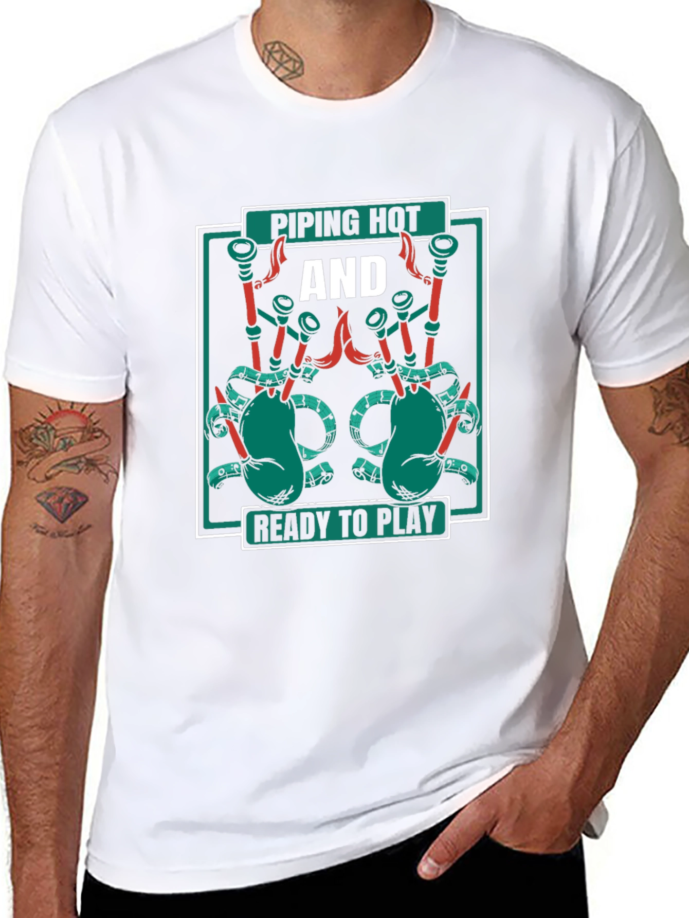 Piping Hot Bagpipe Graphic T-Shirt